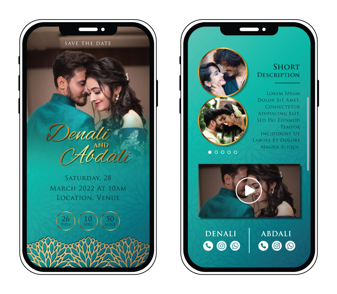 Love Affair Indian Wedding By card Digital Virtual Card